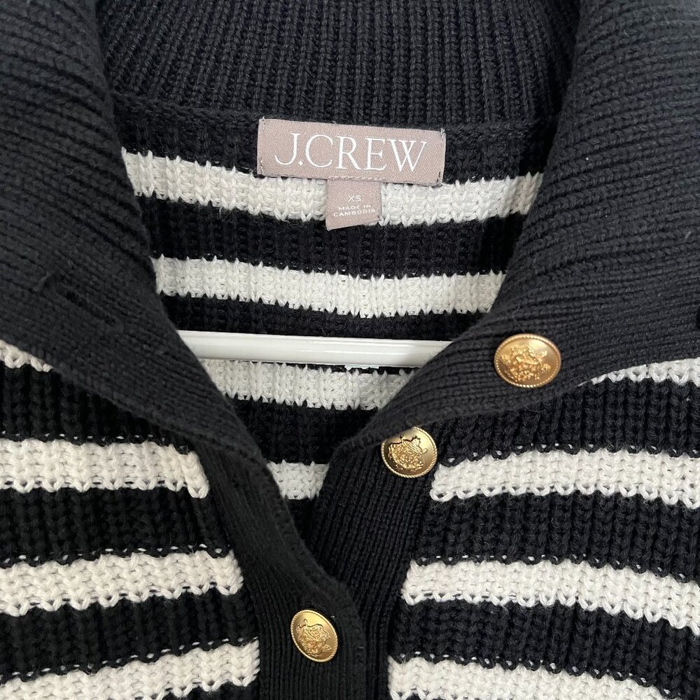 J.Crew Striped Sailor Sweater w/ Gold Buttons | XS | Like New